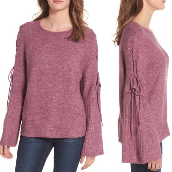 bp Sweaters - BP Nordstrom bell sleeve lace-up sweater Small